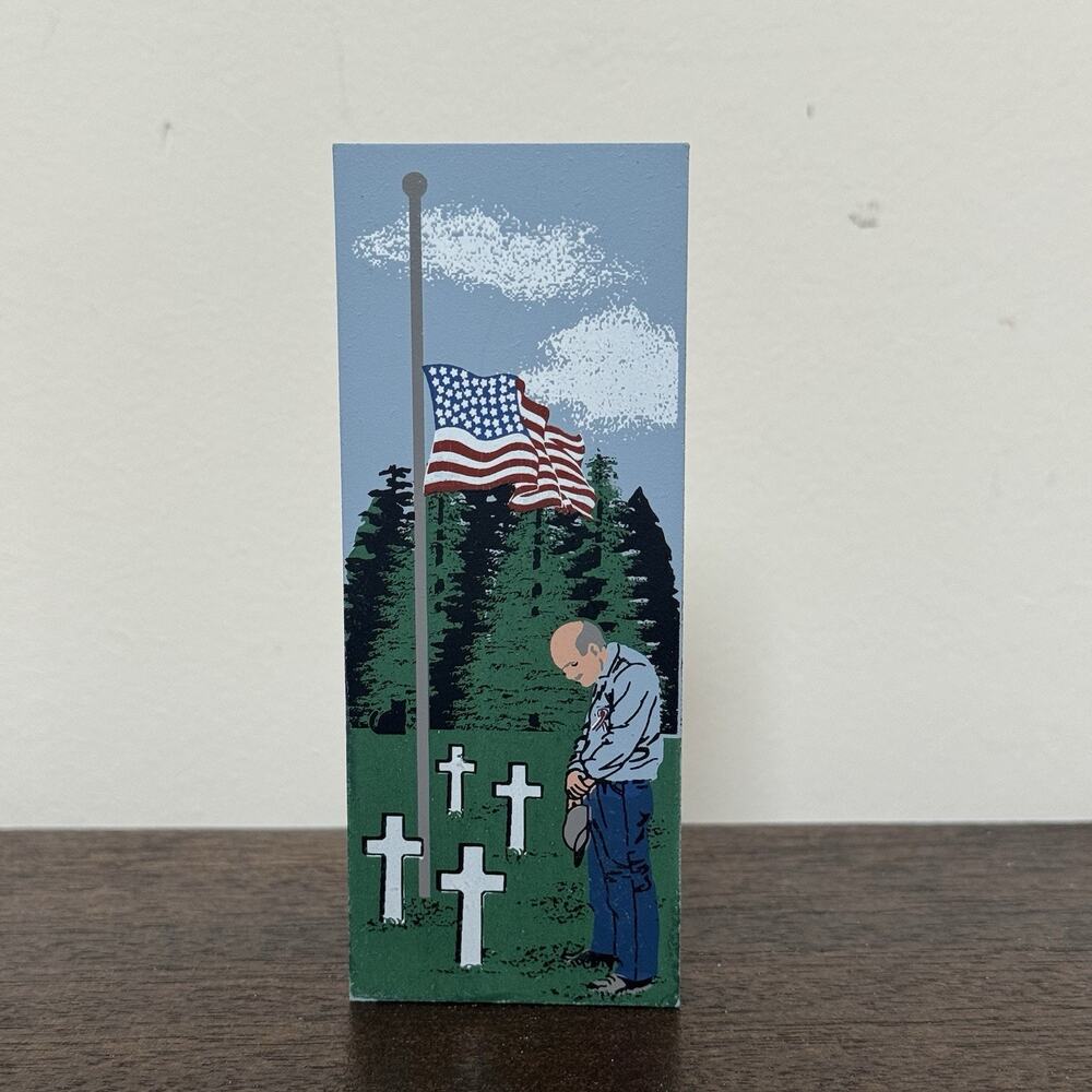 Cat's Meow Village "God Bless America" 2001 Handcrafted 9/11 Memorial USA VTG